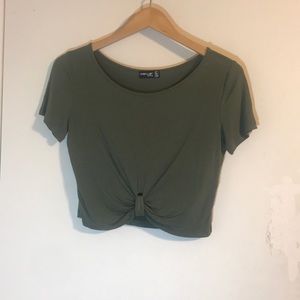 Camo green crop top